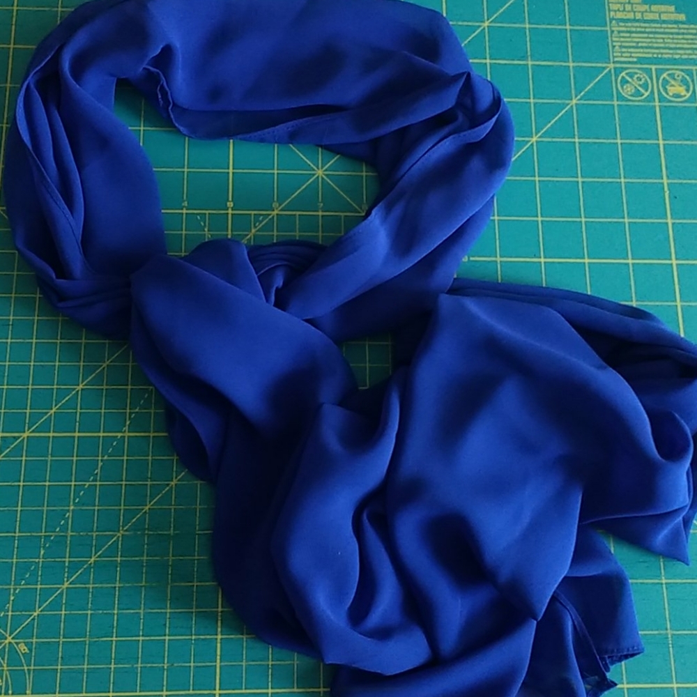 Royal Blue Chiffon Shawl